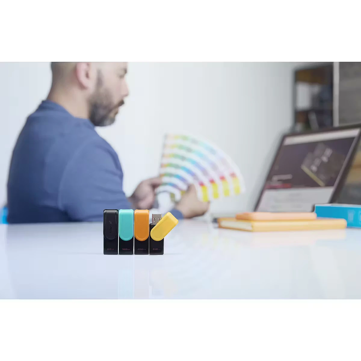 Memoria Usb Kingston Datatraveler Exodia S, 128gb 3.2 Gen 1 Color Negro/Turquesa - Imagen 5